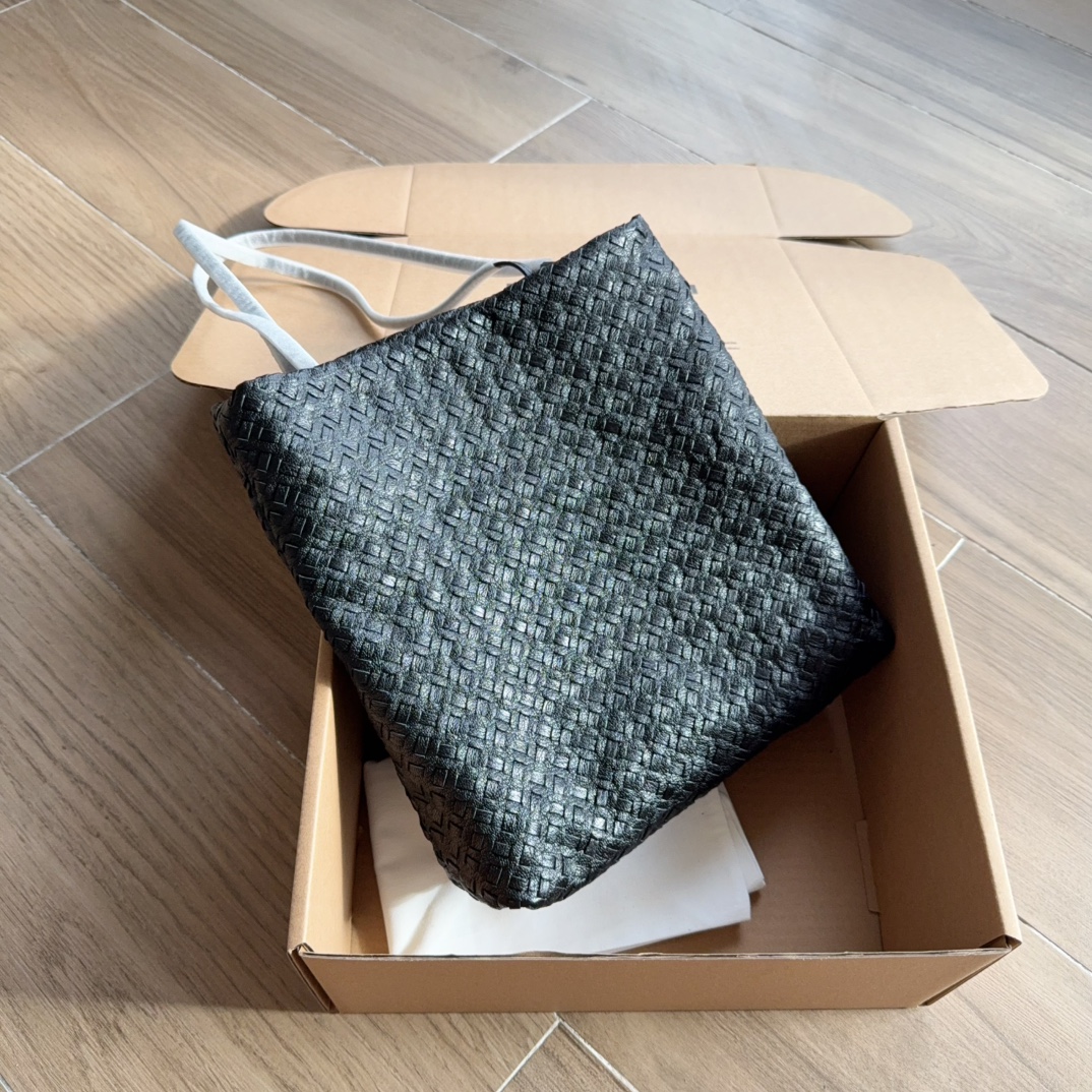 东莞手袋2025秋冬小众Row-LILOU WOVEN 山羊皮黑色 编织包腋下包