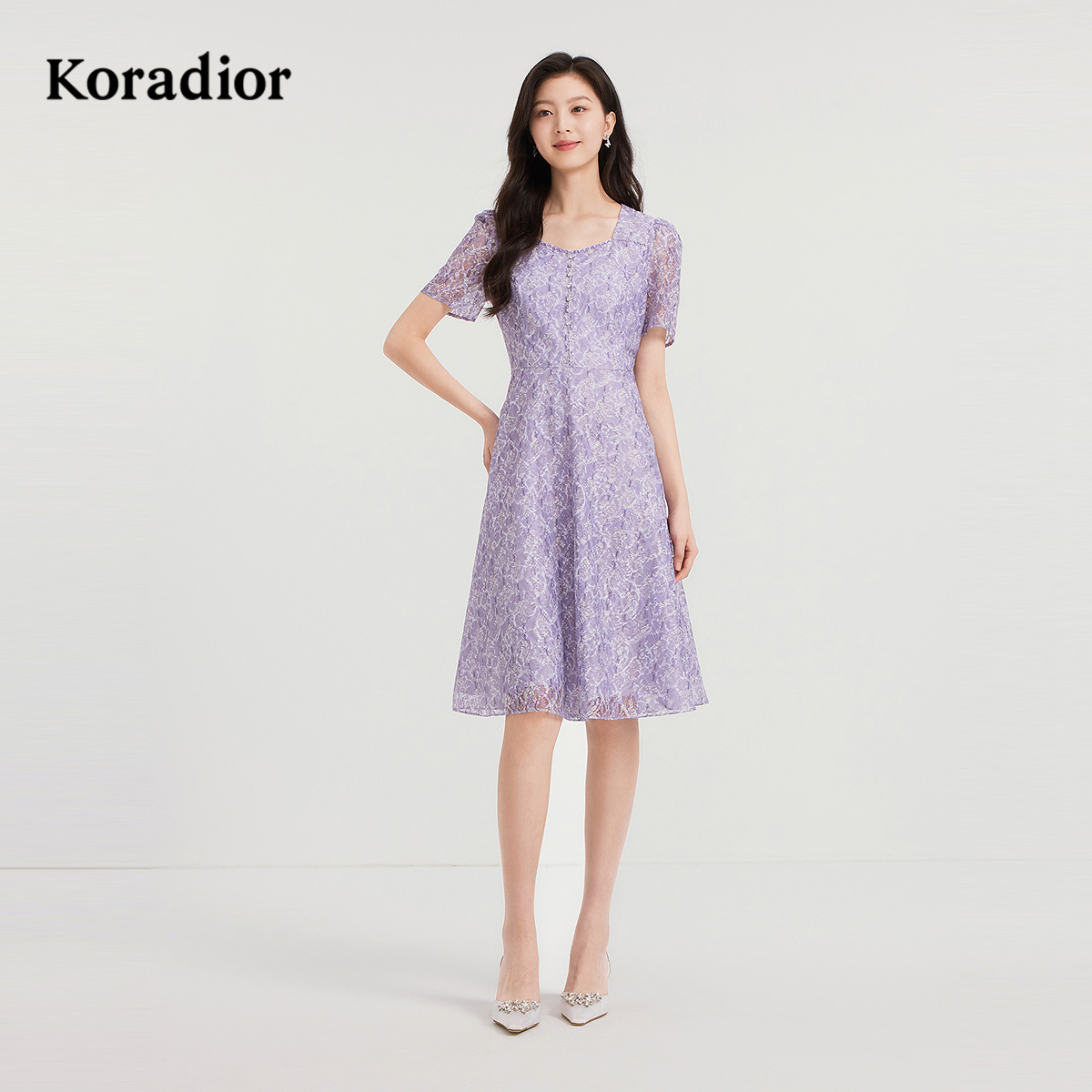 【蕾丝之境】Koradior珂莱蒂尔商场同款25年夏新款精致蕾丝连衣裙
