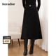 秋气质显瘦半身裙a字裙 100绵羊毛 Koradior珂莱蒂尔商场同款
