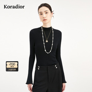 2025冬新款 Koradior珂莱蒂尔商场同款 气质打底针织衫 蚕丝羊毛