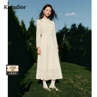 气质新中式 冬季 Koradior珂莱蒂尔商场同款 连衣裙女 蕾丝之境