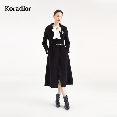 【羊毛羊绒】Koradior珂莱蒂尔商场同款2025冬气质羊毛大衣呢外套