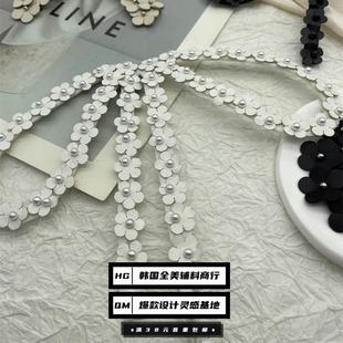 欧洲站新款手工钉珠字母皮花蝴蝶结章仔布贴补丁饰品配饰服饰辅料