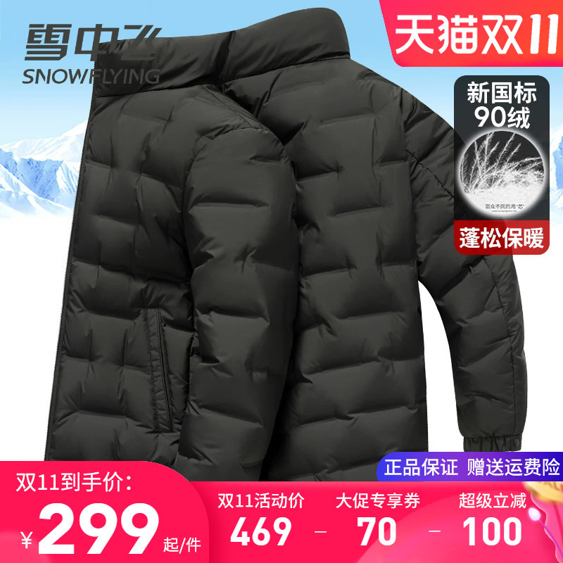 雪中飞轻暖羽绒服男立领短款小个子显高鸭绒服装轻便南方冬季外套