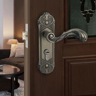 青古铜静音单舌门锁室内木门欧式覆古彷古铜老式单舌50锁孔距F123