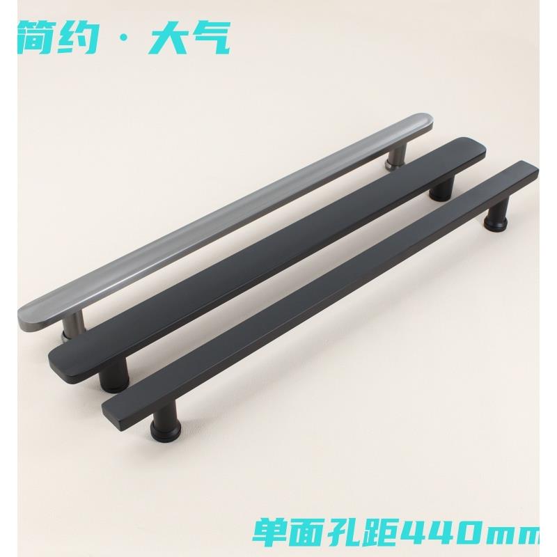 不锈钢304浴室玻璃门把手扁方淋浴房单面孔距440mm隔断移门拉手