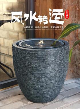 流水喷泉生财摆件办公室客厅玄关户外庭院花园循环水落地景观装饰