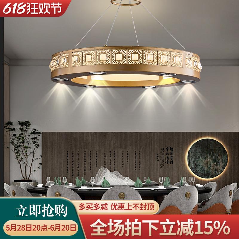 2025年新款包厢吊灯餐厅水晶灯超亮别墅餐桌特大灯圆形酒店工程灯