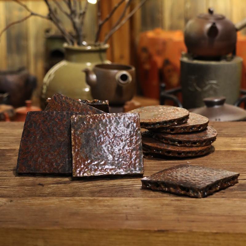 家用潮州工夫茶壶托太湖石隔热防烫杯垫圆形方形杯托茶道茶具配件