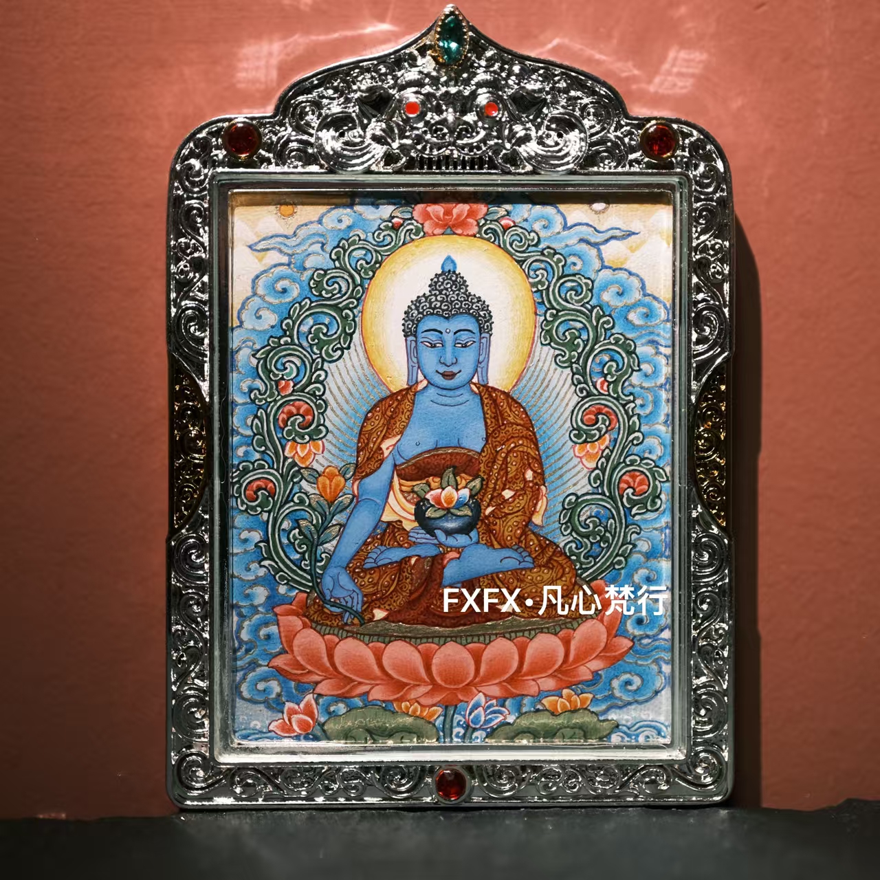 【FXFX•凡心梵行】药师佛唐卡 收藏级纯手绘天然矿物颜料