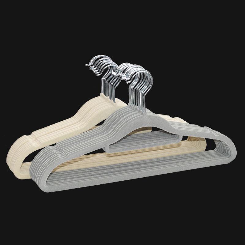 植绒衣架家用挂衣无痕防肩角不起包室内衣柜女装绒面晾衣架晒架撑