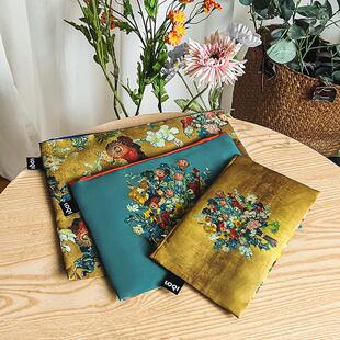 德国LOQI艺术收纳袋旅行分类整理包大中小套装化妆洗漱包拉炼 炼