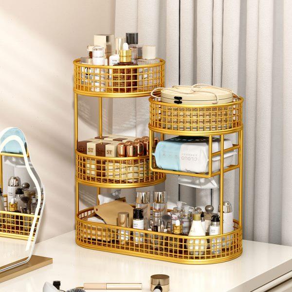 梳妆台子置物架多层桌面洗手台整理轻奢级感护肤品化妆品收纳盒