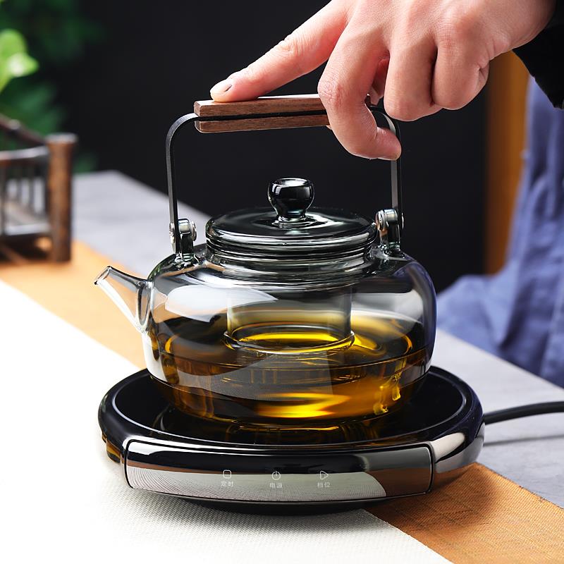 小坐超薄电陶炉小型迷你煮茶炉家用智能保温泡茶壶耐热玻璃提梁壶
