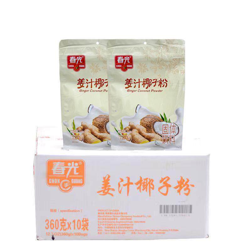 春光食海南XAQ特产品冲36调0g*2袋汁椰子粉清香丝滑姜香阵阵代姜