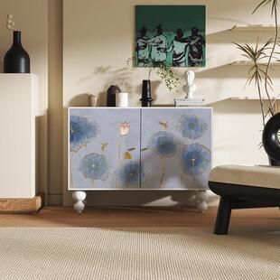 新中式高级感玄关隔断柜实木玄关柜一体靠墙入户正对门隔断客厅柜