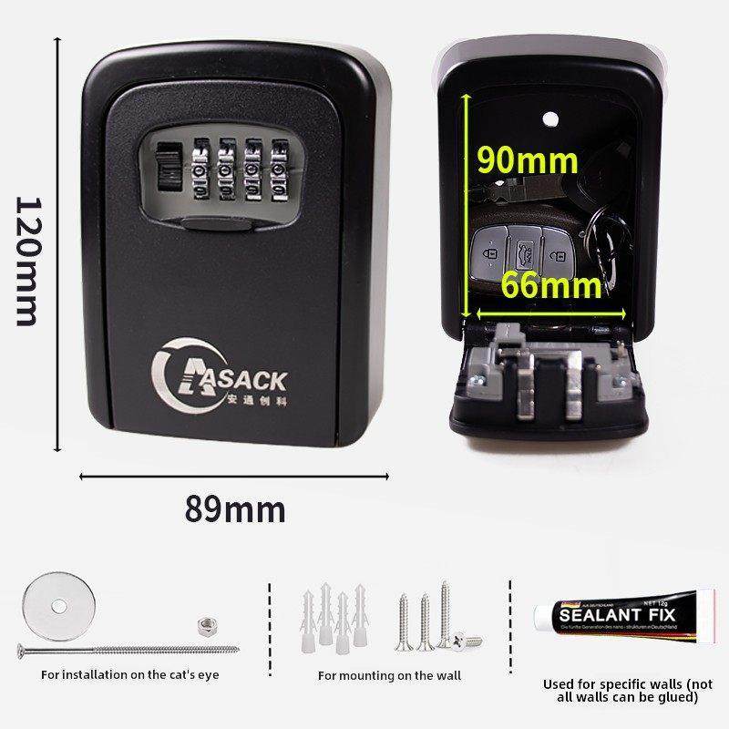 密码钥匙箱民宿建筑工地装修免打孔猫眼防盗门锁工程挂壁式临时钥