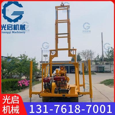 履带式液压地质勘探钻机 打井设备钻井机 200米履带式水井钻机