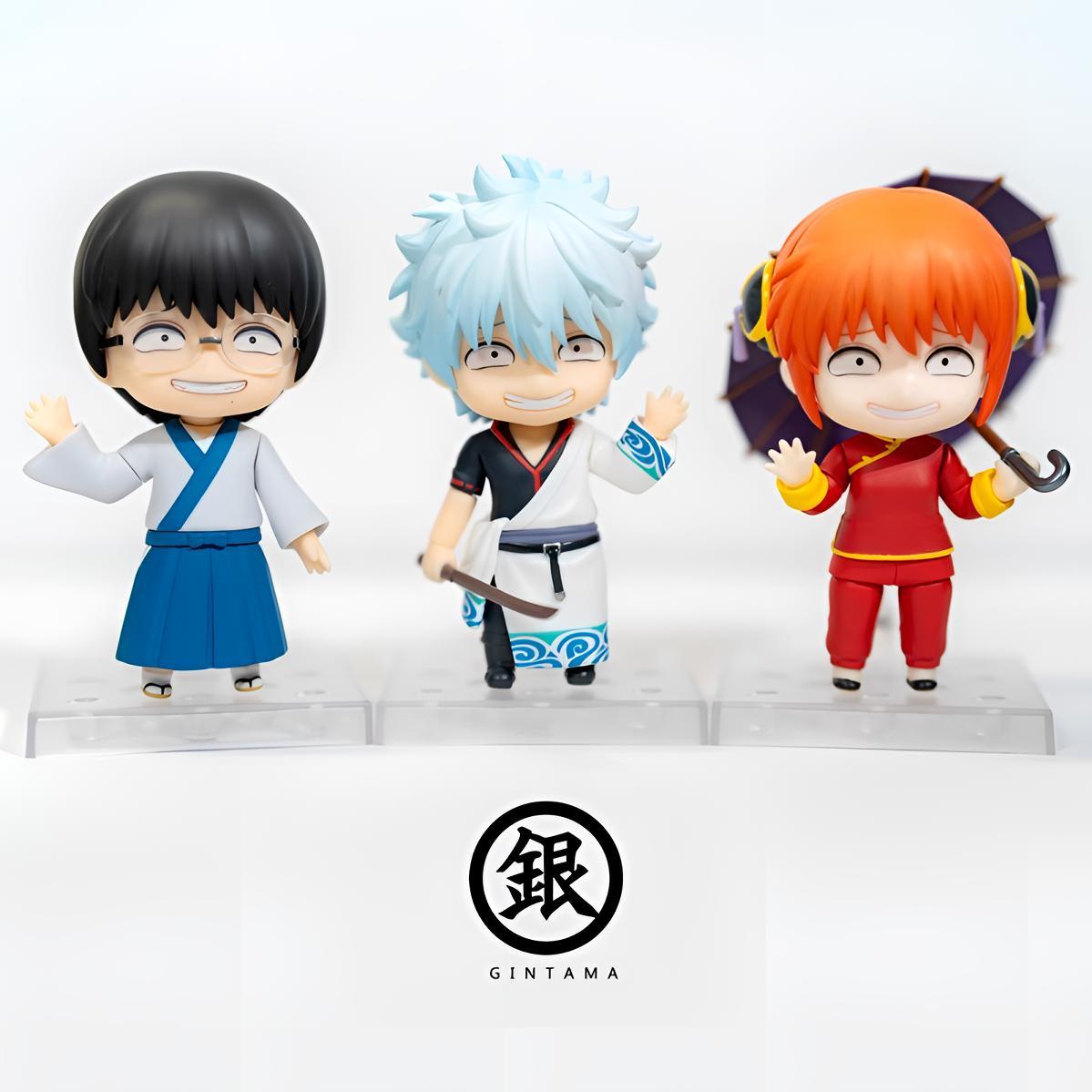 银魂动漫Q版手办粘土人 坂田银时2420 神乐2462 志村新八2458摆件