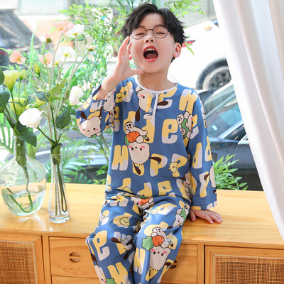 儿童女童睡衣卡通薄款家居服长袖