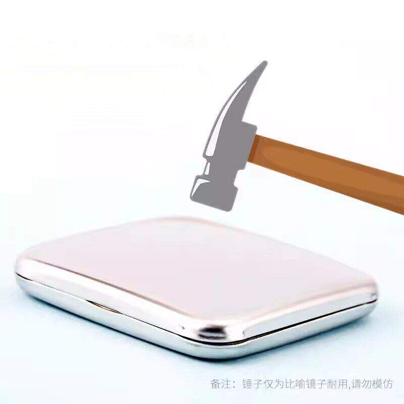 德国摔不烂小镜子刮胡子专用不锈钢摔不碎化妆镜折叠便携随身小镜