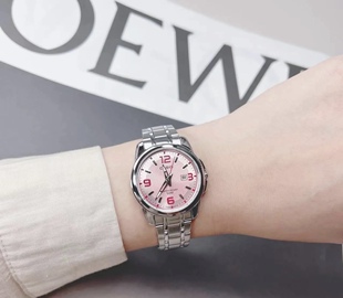 卡西欧(Casio)正品粉色复古小众女士石英手表LTP-1314D-5A/2A