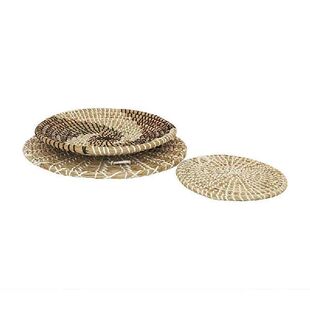 新品Nordic Style lSeagrass Wall Decor Round Rattan Basket Wa