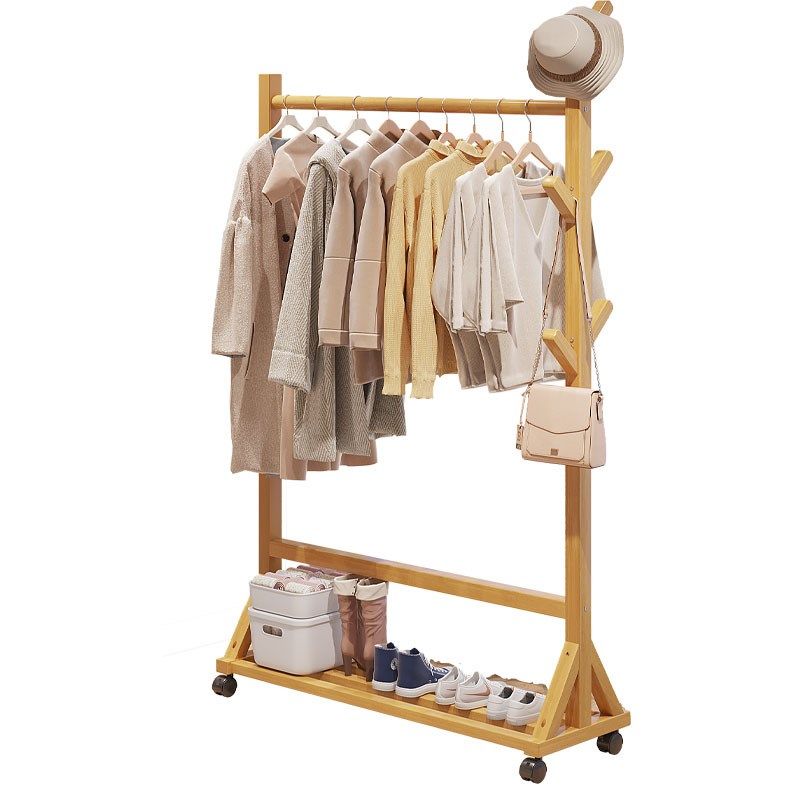极速不占空间家用带轮可移动超窄挂衣架落地室内S卧室衣帽架晾衣
