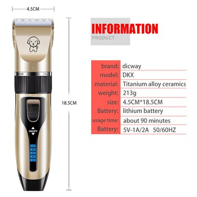 极速Dicway Dog Clippers Electric Pet Cats Hair SClipper Anim