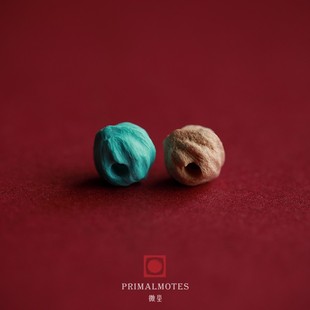 极速【微尘出品】绿松石百香v籽配饰三通文玩柏香籽手串配珠雕刻