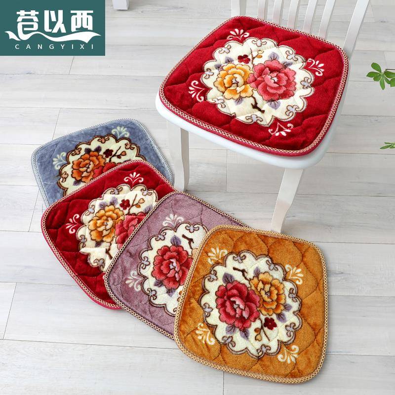 极速加厚毛绒坐垫保暖餐椅垫饭厅梯形坐垫居家椅L子垫40x40x35厘