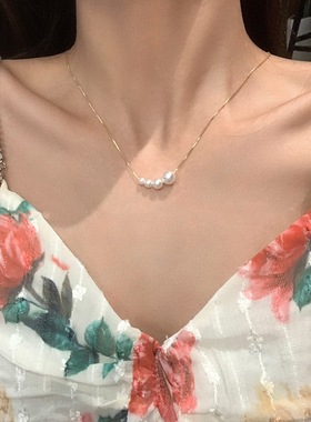 极速26度晚风时尚款简s约轻奢珍珠项链 小众设计感锁骨链气质百