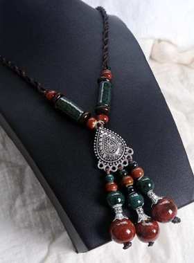 极速复古项链毛衣链彩珠新u品长款气质颈链服装嘻哈挂坠网红装饰