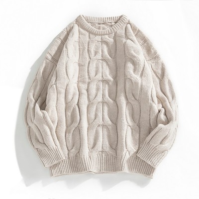 极速New Sdolid Color Oversize Pullover Sweaters Men Fashion