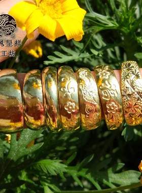 极速纯手工纯黄铜戒指铜s饰品无涂层铜指环实心指圈情侣对戒包邮