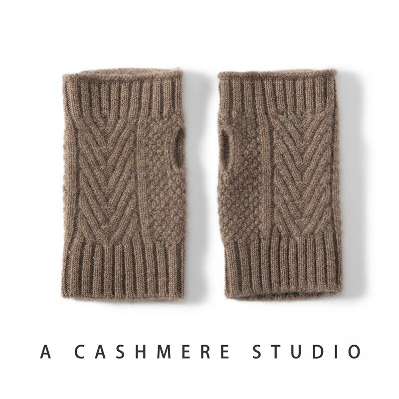 极速秋冬半指手套男女短款时尚韩版针织毛线护腕写字X保暖羊绒露