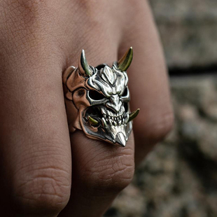 极速Vintage Mens Jewellery DemonC Anger Skull Rings for Men