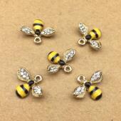 14xi18mm Making Enamel Charm 极速10pcs Jewelry Bee for Cute