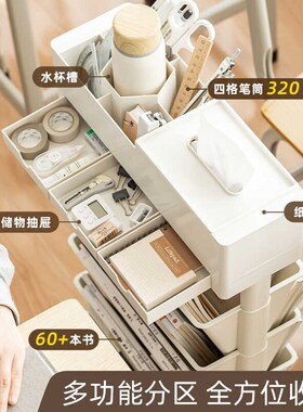新品可移动桌边书架学生教室书桌C书立书本侧边收纳置物架桌边整