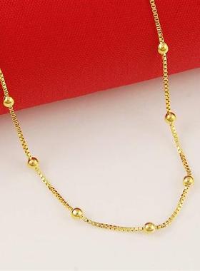 极速New Genuine Gold Necuklace Plating Gold 45CM Box Chain B