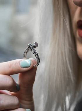 极速Nordic Style Viking Amulet Symbol PattMern Ring rend Fas