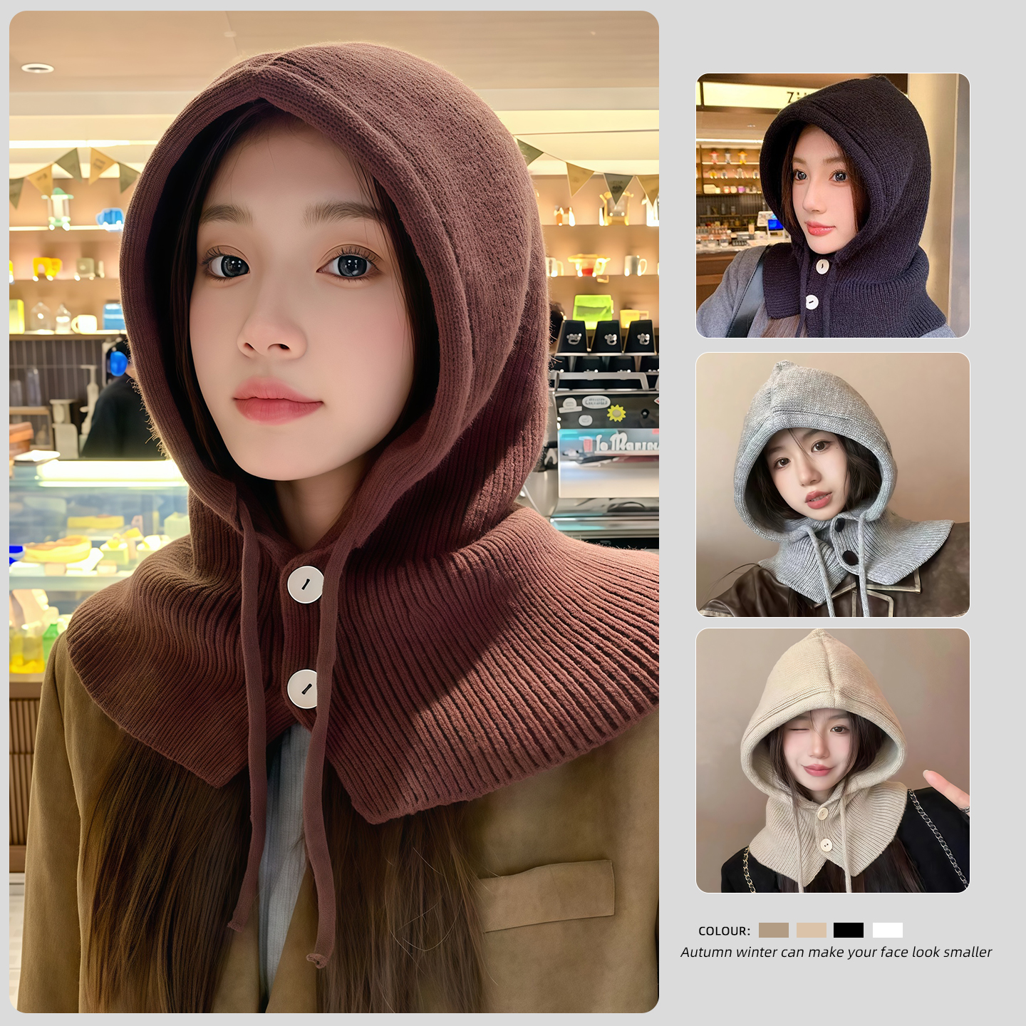法式复古针织帽女春秋季