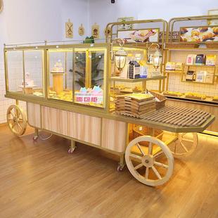 面包柜面包展示柜玻璃商用边柜蛋糕店展示架子烘培柜台实木中岛柜