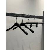 衣架服装 架 店榉木裤 店专用高档防滑无痕衣撑黑色哑光实木裤 夹女装