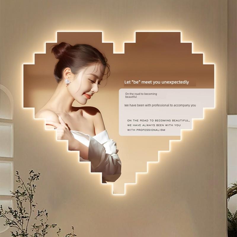 美容院装饰画皮肤管理店氛围布置宣传海报创意爱心形象墙led灯画