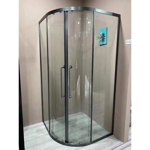 宁波定制304不锈钢淋浴房隔断一字简易干湿分离浴室移门玻璃家用