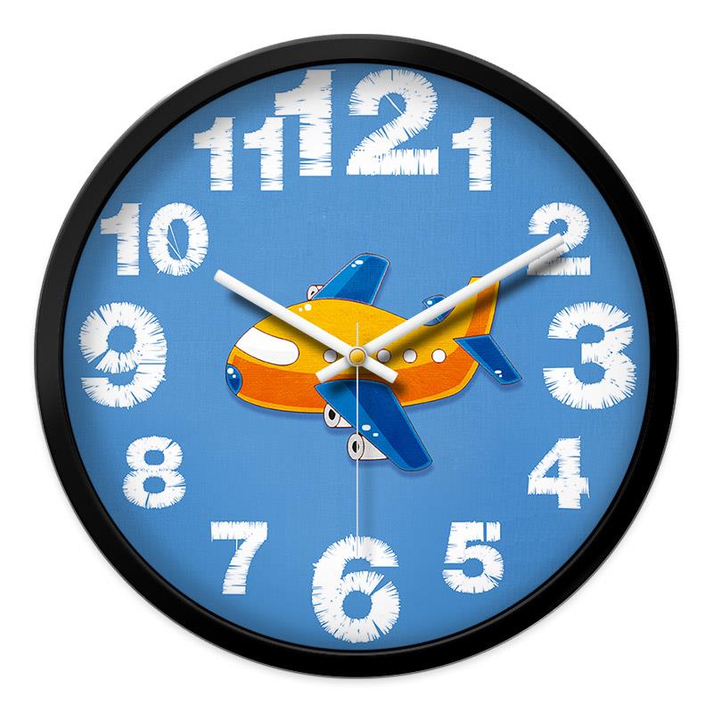 摩门儿童卡通挂钟家里客厅可爱静音创意时钟表圆形学校幼儿园挂表