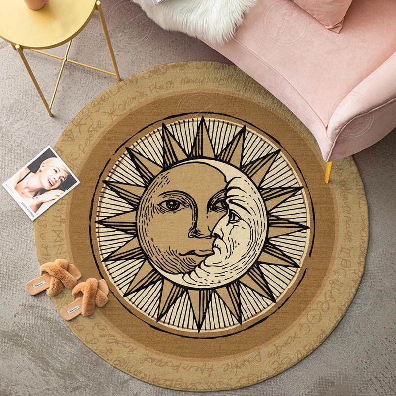 魔法阵六芒星太阳神圆形地毯书房卧室全身镜前电竞梳妆台椅子地垫,居家布艺,地毯,淘宝优惠券,粉丝福利购,淘宝优惠卷