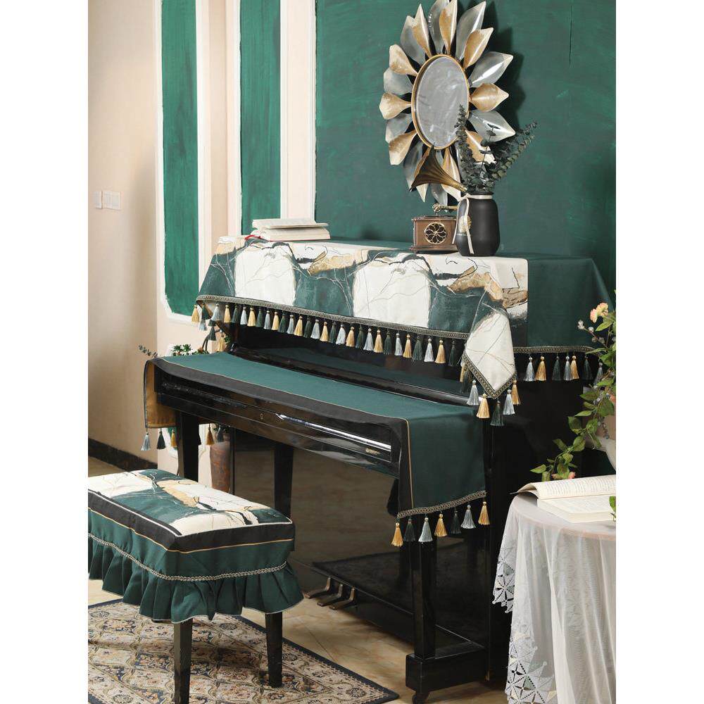 美国钢琴布盖布钢琴盖无障碍豪华高端丝绸棉布盖布电动钢琴防尘盖