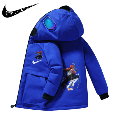 N1KE儿童羽绒服男童冬季中大童加厚潮牌外套儿童冬装棉衣男孩棉服